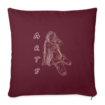 Art-acte d’une fille nue - Housse de coussin décorative 45 x 45 cm - bordeaux - Devant