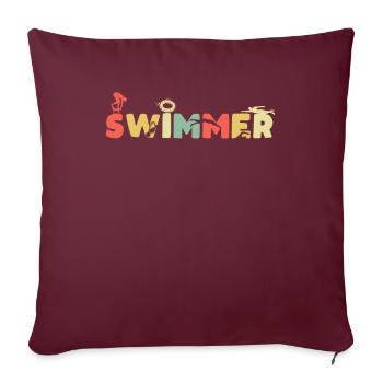 Nageurs nageurs - Housse de coussin décorative 45 x 45 cm - bordeaux - Devant