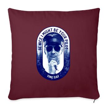 Pilote d’avion Pilote Pilote Pilote - Housse de coussin décorative 45 x 45 cm - bordeaux - Devant