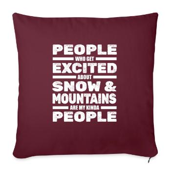 Ski Skiing Skis - Housse de coussin décorative 45 x 45 cm - bordeaux - Devant