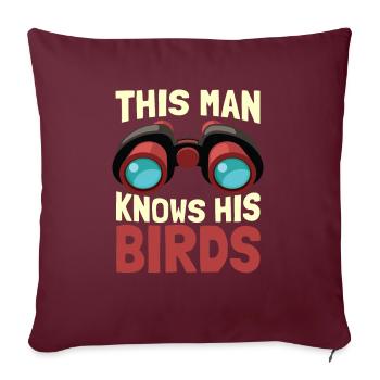 Ornithologues ornithologue ornithologues ornithologiques - Housse de coussin décorative 45 x 45 cm - bordeaux - Devant