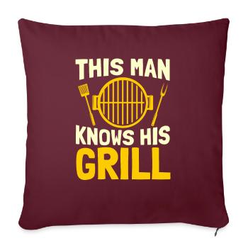 Grill grill maître BBQ - Housse de coussin décorative 45 x 45 cm - bordeaux - Devant