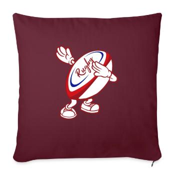 Dab Rugby Dab Joueur Maillot France Rugby - Housse de coussin décorative 45 x 45 cm - bordeaux - Devant