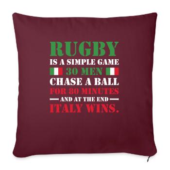 Le rugby est un jeu simple Italie Rugby - Housse de coussin décorative 45 x 45 cm - bordeaux - Devant