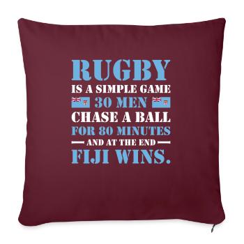 Le rugby est un jeu simple Fiji Rugby - Housse de coussin décorative 45 x 45 cm - bordeaux - Devant
