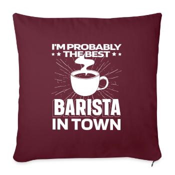 Café Barista - Housse de coussin décorative 45 x 45 cm - bordeaux - Devant