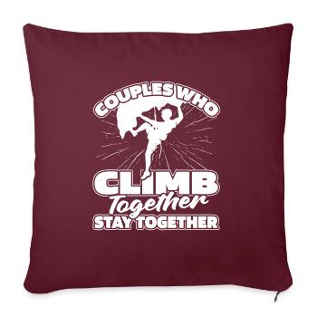 Couple grimpeur escalade - Housse de coussin décorative 45 x 45 cm - bordeaux - Devant