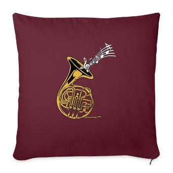 Fanfare Train Tuba Partitions musicales - Housse de coussin décorative 45 x 45 cm - bordeaux - Devant