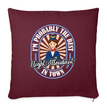 Flugbegleiter Stewardess Witzig - Sofakissenbezug 45 x 45 cm - Burgunderrot - Vorne