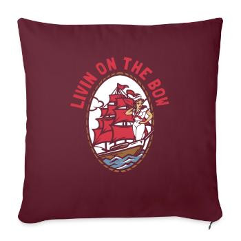 Voilier Marin Voilier Bow - Housse de coussin décorative 45 x 45 cm - bordeaux - Devant