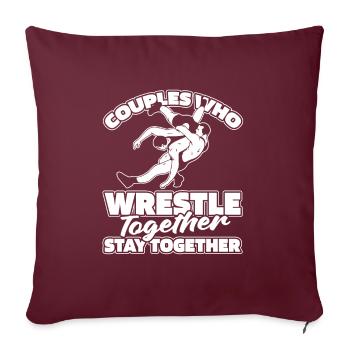 Wrestling Wrestler Paar - Sofakissenbezug 45 x 45 cm - Burgunderrot - Vorne