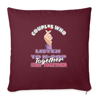 K Pop Kpop Korean Pop Paar - Sofakissenbezug 45 x 45 cm - Burgunderrot - Vorne