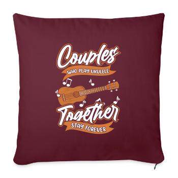 Paire de ukulélés - Housse de coussin décorative 45 x 45 cm - bordeaux - Devant