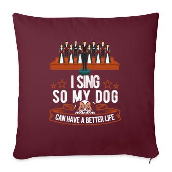 Chef de chœur Chien - Housse de coussin décorative 45 x 45 cm - bordeaux - Devant