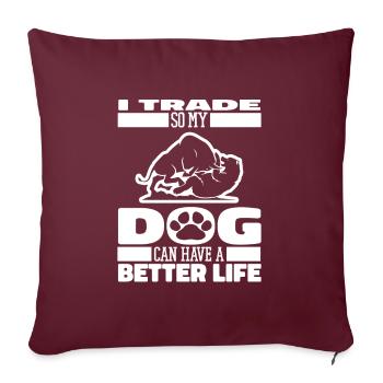 Day Trading Day Trader Hund - Sofakissenbezug 45 x 45 cm - Burgunderrot - Vorne