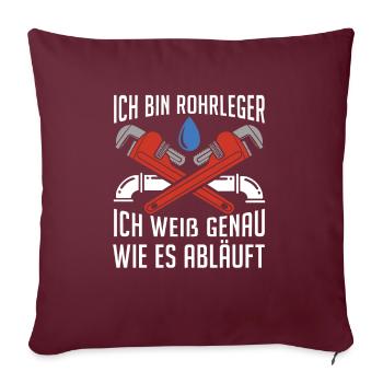 Constructeur de pipelines Witzig - Housse de coussin décorative 45 x 45 cm - bordeaux - Devant