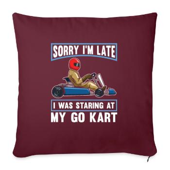 Aller karting karting pilote de kart drôle - Housse de coussin décorative 45 x 45 cm - bordeaux - Devant