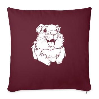 Cochon d’Inde Cochon d’Inde souriant - Housse de coussin décorative 45 x 45 cm - bordeaux - Devant