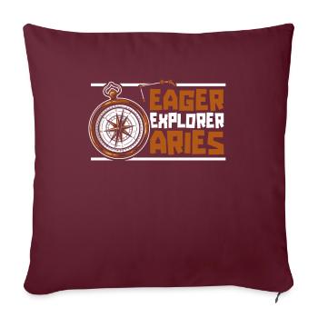 Aventure du Bélier - Housse de coussin décorative 45 x 45 cm - bordeaux - Devant