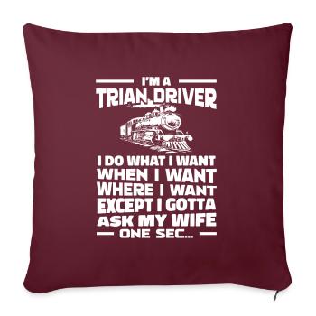 Conducteur de train Conducteur de train - Housse de coussin décorative 45 x 45 cm - bordeaux - Devant