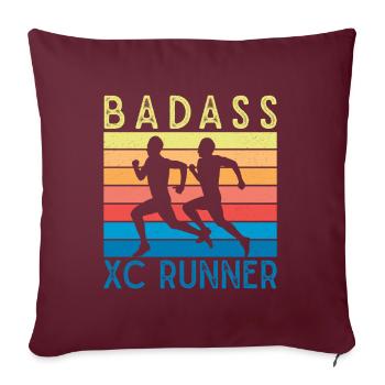 Lustiges XC Running Geschenk XC Runner Edition - Sofakissenbezug 45 x 45 cm - Burgunderrot - Vorne