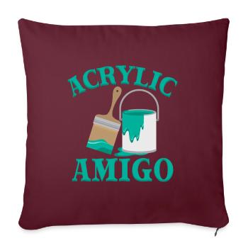 Funny Art Painter Acrylic Amigo Drawing Artist - Sofakissenbezug 45 x 45 cm - Burgunderrot - Vorne