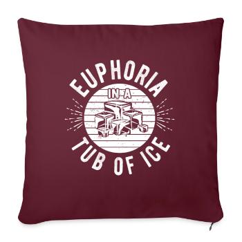Euphorie de l’eau glacée dans un tube de glace Idée cadeau - Housse de coussin décorative 45 x 45 cm - bordeaux - Devant