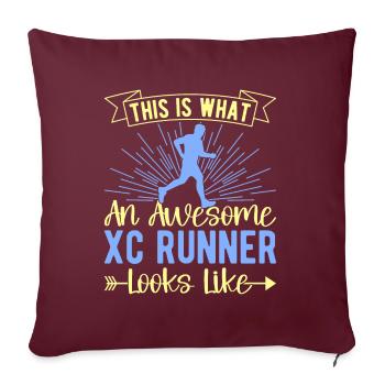Lustiges XC Running Geschenk XC Runner Edition - Sofakissenbezug 45 x 45 cm - Burgunderrot - Vorne