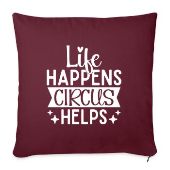 Cirque Graphique La vie se passe Le cirque aide les cadeaux - Housse de coussin décorative 45 x 45 cm - bordeaux - Devant