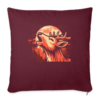 Hirsch Moon Howling - Sofakissenbezug 45 x 45 cm - Burgunderrot - Vorne
