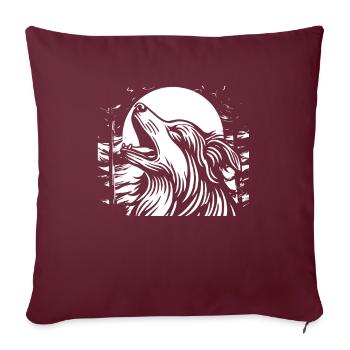 Australian Shepherd Moon Howling - Sofakissenbezug 45 x 45 cm - Burgunderrot - Vorne