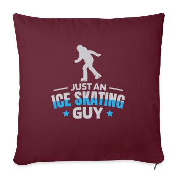 Schlittschuhlaufen juste un patineur sur glace - Housse de coussin décorative 45 x 45 cm - bordeaux - Devant