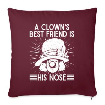 Le meilleur ami du clown graphique de cirque ses cadeaux de nez - Housse de coussin décorative 45 x 45 cm - bordeaux - Devant
