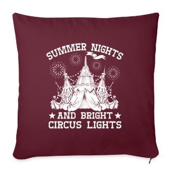 Cirque Graphique Nuit d’été Cirque Lumière Idée Cadeau - Housse de coussin décorative 45 x 45 cm - bordeaux - Devant