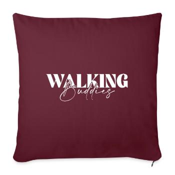 Copains de marche Randonnée Jogging Buddy - Housse de coussin décorative 45 x 45 cm - bordeaux - Devant