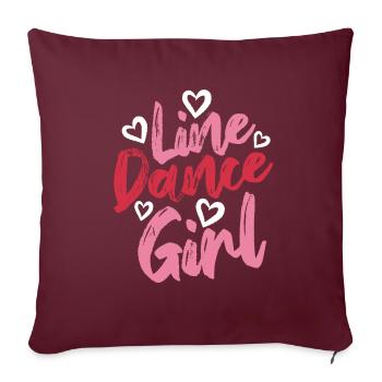 Linedance Girl - Linedancing Country Music - Housse de coussin décorative 45 x 45 cm - bordeaux - Devant