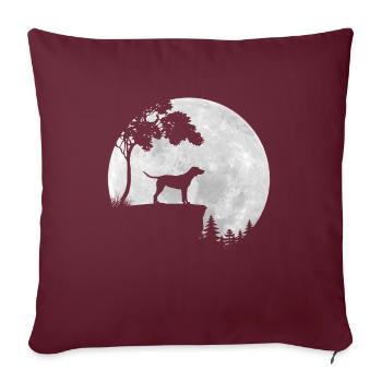 Vollmond - Nacht - Weimaraner Hund Silhouette - Sofakissenbezug 45 x 45 cm - Burgunderrot - Vorne