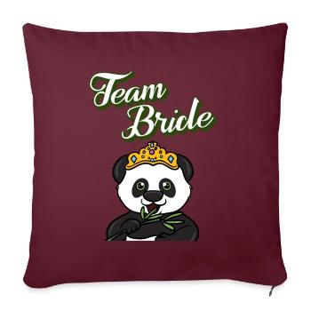 Fête de poule m. Panda, ours panda - Housse de coussin décorative 45 x 45 cm - bordeaux - Devant
