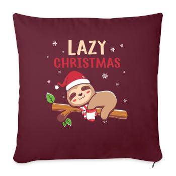 Noël paresseux - Housse de coussin décorative 45 x 45 cm - bordeaux - Devant