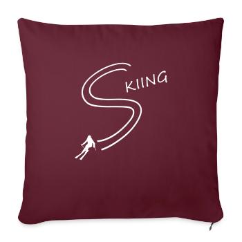 skiing ski geschenk - Sofakissenbezug 45 x 45 cm - Burgunderrot - Vorne