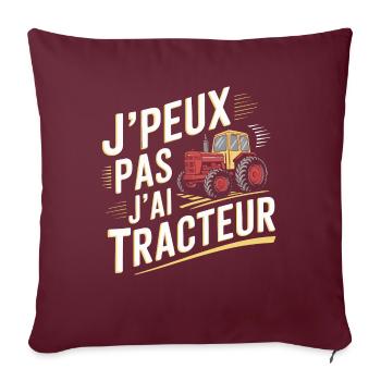 J'peux pas j'ai tracteur - Housse de coussin décorative 45 x 45 cm - bordeaux - Devant