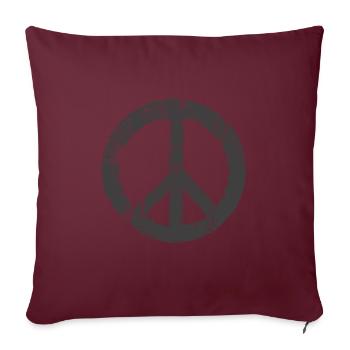 Retro Design Peace Sign Peace Sign - Sofa pillowcase 17,3'' x 17,3'' (45 x 45 cm) - burgundy - Front