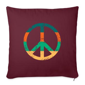 Retro Design Peace Sign Peace Sign - Sofa pillowcase 17,3'' x 17,3'' (45 x 45 cm) - burgundy - Front
