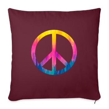 Retro Design Peace Sign Peace Sign - Sofa pillowcase 17,3'' x 17,3'' (45 x 45 cm) - burgundy - Front