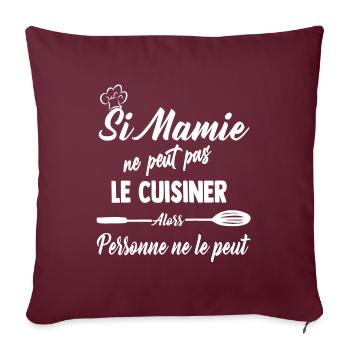 mamie cuisinière,cuisine,grand-mère,cadeau - Housse de coussin décorative 45 x 45 cm - bordeaux - Devant