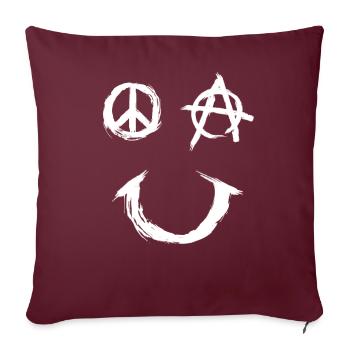 Pace Anarchy Smiley - Sofakissenbezug 45 x 45 cm - Burgunderrot - Vorne