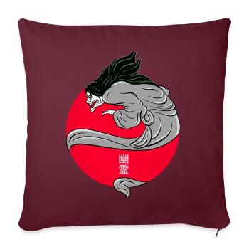 Yurei, fantôme du Japon - Housse de coussin décorative 45 x 45 cm - bordeaux - Devant