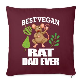Rats Vegan | Idée cadeau pour animaux de compagnie Rat Animals - Housse de coussin décorative 45 x 45 cm - bordeaux - Devant
