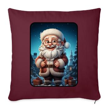 Weihnachtsmann Santa Claus - Sofakissenbezug 45 x 45 cm - Burgunderrot - Vorne