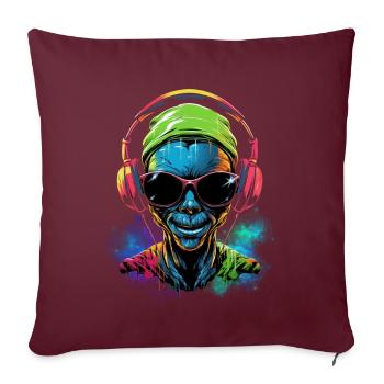 Rave extraterrestre - Housse de coussin décorative 45 x 45 cm - bordeaux - Devant
